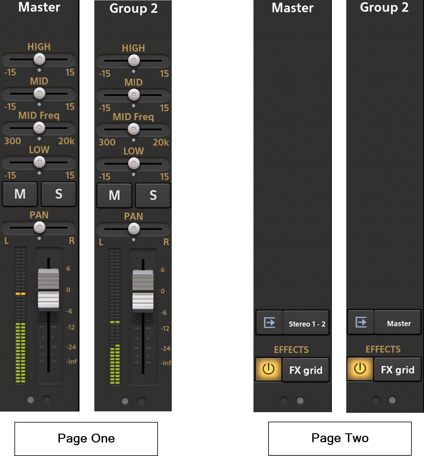 Master and Group Channel Strips